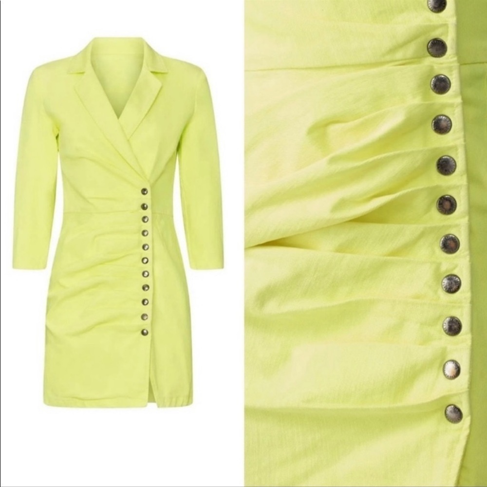 retrofête Willa Denim Dress Neon